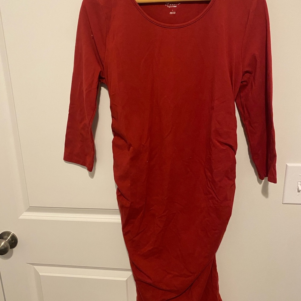 Isabel Maternity by Ingrid & Isabel Elegant Red Long Sleeve Dress